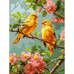 Картина за номерами "Весняні канарки" KHO6655, 30х40 см