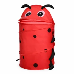 Кошик для іграшок "Гусениця червона" M 1039(Red) діаметр 37 см, висота 47/57 см, з кришкою
