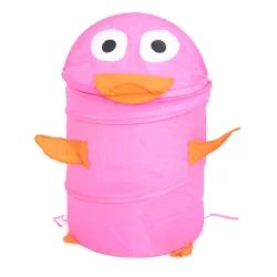 Кошик для іграшок "Рожева Качечка" M 1039(Pink) діаметр 37 см, висота 47/57 см, з кришкою