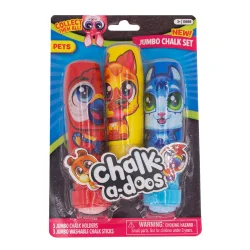 Набір кольорової крейди для малювання з утримувачем - ВЕСЕЛІ УЛЮБЛЕНЦІ (3 кольори)