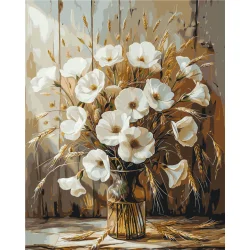 Картина за номерами "Букет маків" LW30491 з фарбами металік 40х50 см