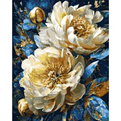 Картина за номерами "Королівські півонії" LW31470-01 з фарбами металік 40х50 см