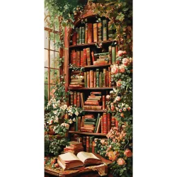 Картина за номерами "Чарівна бібліотека під плющем" LW5182, 40х80 см