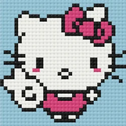 Алмазна мозаїка міні "Hello Kitty Хеллоу Кітті" ODM0111, 10х10 см