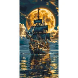 Картина за номерами "Корабель у морі" LW5108, 40х80 см