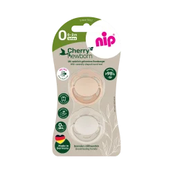 Пустушка кругла "Вишенька Зелена Серія для новонароджених" (Персик./Беж) (латекс) (від 0 до 2 м)/NIP