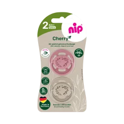 Пустушка кругла "Вишенька-Зелена Серія" кораловий/бежевий (латекс) (від 6 міс.),(2 шт)/ NIP