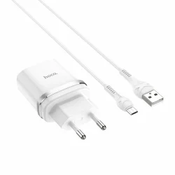 Мережевий зарядний пристрій HOCO C12Q Smart QC3.0 charger set(Micro) 18W White