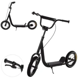 Самокат великі два колеса SR 2-046 з ручним гальмом  Чорний