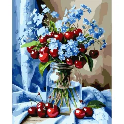 Картина за номерами "Букет квітів з вишнею" LW3505, 40х50 см    