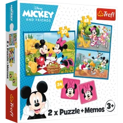 Пазли - (2в1 + Мемо) - "Знайомство з Міккі" / Міккі Маус