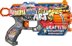 Іграшковий пістолет мех. з барабаном та м'як. набоями (12 шт.) (Графіті) (28 х 17,4см)