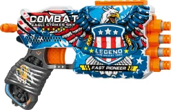 Іграшковий пістолет мех. чотириствольний з м'якими набоями (12 шт.) (Бойовий Орел)(23 х 14.5см)