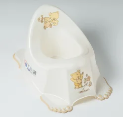 Горшок "Ведмедики" з протиковзною гумою (Біла перлина)