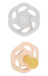 Пустушка кругла "Вишенька Зелена Серія для новонароджених"(сірий/пудра) (латекс) (від 0 до 2м)