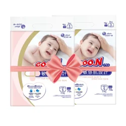 Підгузки GOO.N Plus для дітей 4-8 кг (розмір S, на липучках, унісекс, 140 шт)