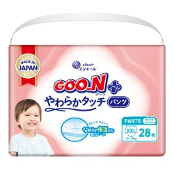 Трусики-підгузки GOO.N Plus для дітей 13-28 кг (розмір ХXL, унісекс, 28 шт)