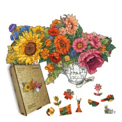 Пазл дерев'яний Україна Квітуча, А5, Картонна коробка