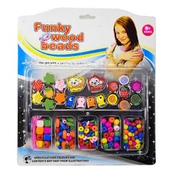 Набір бісеру TX1134A, дерев'яні намистини, гумка  TX1134B