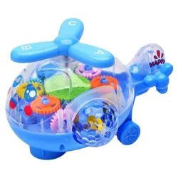 Купити Вертоліт музичний QF05-1, кольорові внутрішні деталі Синій Вертоліт музичний QF05-1, кольорові внутрішні деталі Синій