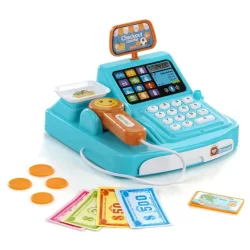 Іграшковий касовий апарат 777-21, на батарейках, сканер, гроші, світло, звук (Синій)