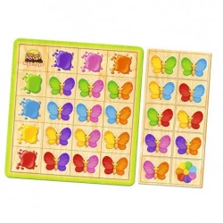 Дерев'яний пазл-сортер "Метелики" Ubumblebees (ПСФ106) PSF106 вивчення кольорів