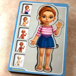 Дерев'яний пазл-вкладиш "Анатомія людини – дівчинка" Ubumblebees (ПСФ025) PSF025 будова тіла