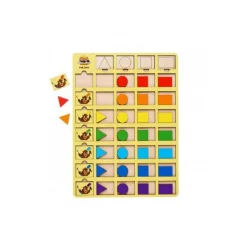 Дерев'яний пазл-вкладиш "Бобри-маляри – 2" Ubumblebees (ПСД104) PSD104 геометричні фігури