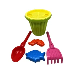 Пісочний набір "Великий" Mtoys S0004 лопатка, граблі та дві пасочки Зелений