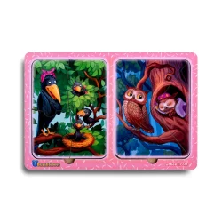 Дерев'яний пазл-вкладиш "Ворони та сови" Ubumblebees (ПСД187) PSD187 в рамці