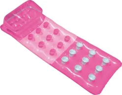 Надувний матрац для плавання Кольоровий склянки Intex 58890 з подушкою  Рожевий