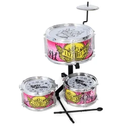 Дитяча іграшка Барабанна установка 66977, 3 барабани (Рожевий)