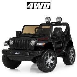 Джип M 4176EBLR-2 радіокер. 2,4G, 4 мотори 35W, акум.12V10AH, колеса EVA, шкір. сид., чорний.