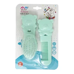 Набір дитячий гребінець і щітка "Ведмедик" MGZ-0711(Turquoise) бірюзовий
