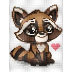 Алмазна мозаїка без підрамника для дітей "Розумний єнот" AMM1020 15х20 см 