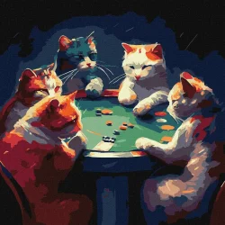 Купити Картина за номерами "Азартні пухнастики" KHO4485 40х40 см Картина за номерами "Азартні пухнастики" KHO4485 40х40 см