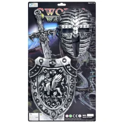 Дитячий іграшковий набір "Лицарська амуніція" 921-14BD(Silver) меч 49 см, щит, маска