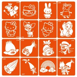 Набір трафаретів для біо-тату "Trolls + Kitti + Pepa" Trolls-kitti-pepa-16           