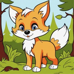 Картина за номерами "Пухнаста лисиця" KHO6113 25х25 см