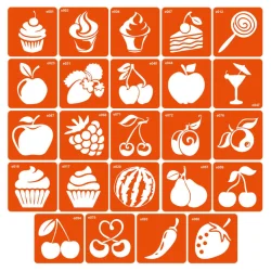 Набір трафаретів для біо-тату «E - їжа» e-simple_24_1           