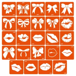 Набір трафаретів для біо-тату «G+L - губки і бантики» g-L-simple_24_1