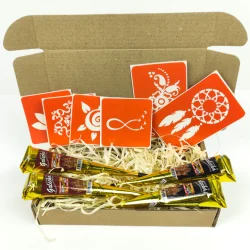 Набір хни з трафаретами для біо-тату №2 henna-set-02