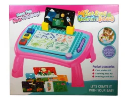 Дитяча дощечка-столик для малювання 009-2023-5 зі штампами  Рожевий