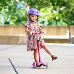 Захисний шолом MICRO - ФІОЛЕТОВИЙ З КВІТАМИ (48-53 cm, S)