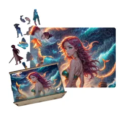 Пазл дерев'яний Аніме Грація Русалки, А5, Картонна коробка