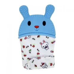 Прорізувач-рукавичка "Зайка", синій