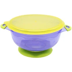 Тарілка з кришкою на присосці (бузкова)