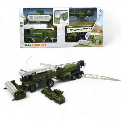 Пластикова машинка "Комбайн" з причепом, світло та звук