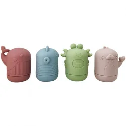 Набір силіконових іграшок для купання "Морські мешканці" (4 шт), 7 см