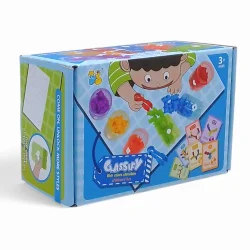 Логічна гра Сортер 92 деталі, 6 кольорів, гумові фігурки, картки із завданнями, наліпки, щипці